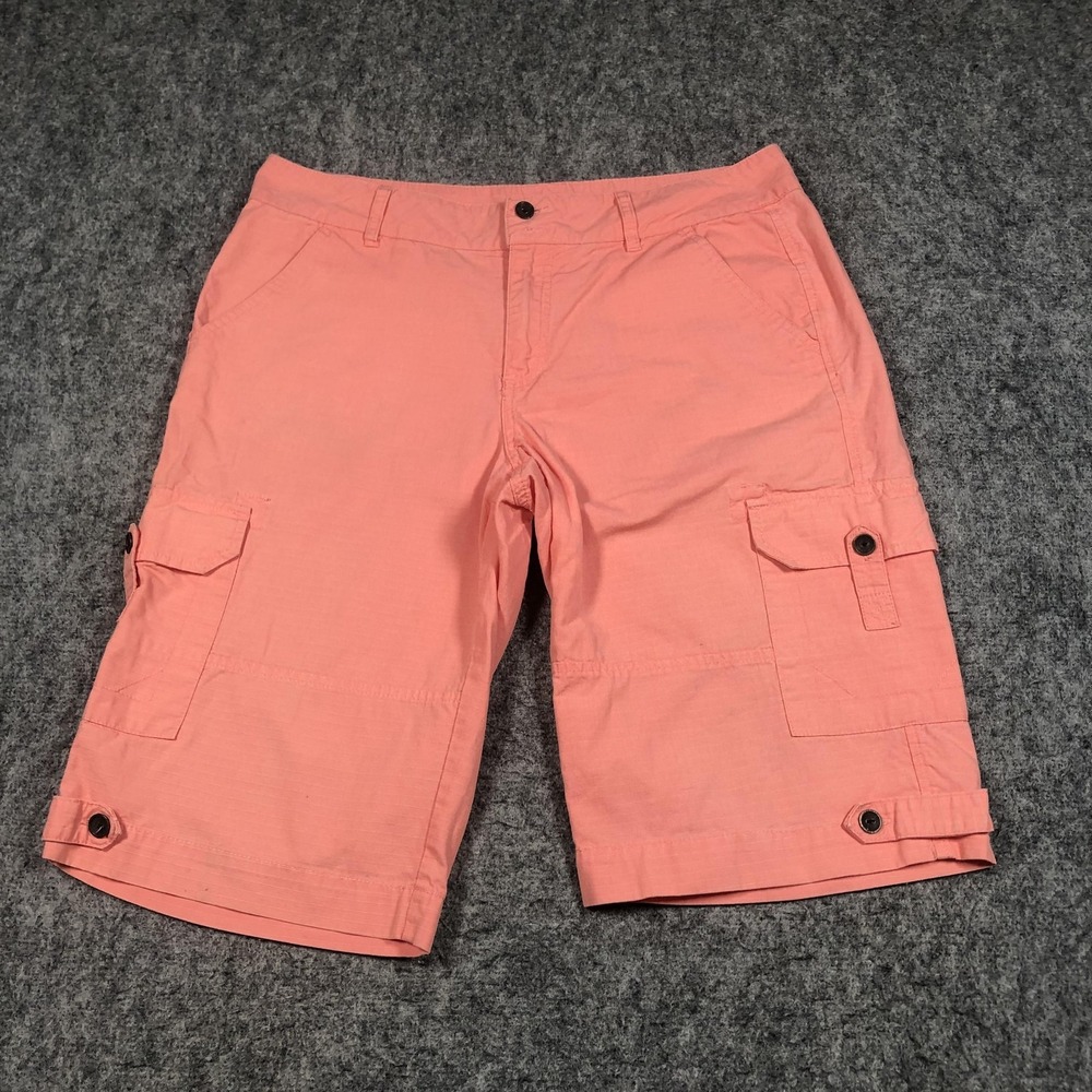 Caribbean Joe Cargo Shorts Womens 10 Pink Cotton rip stop Pockets Travel Casual
